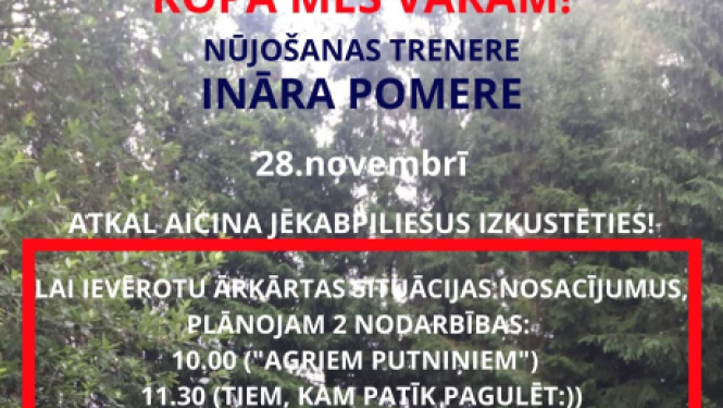 Nūjošanas trenere Ināra Pomere atkal aicina jēkabpiliešus izkustēties!