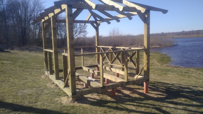 Koka lapenes karkass Daugavas krastā