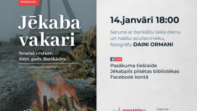 14. janvārī aicina uz cikla “Jēkaba vakari” tiešsaistes pasākumu
