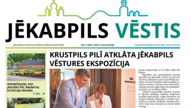 Iznācis pašvaldības informatīvā  izdevuma „Jēkabpils Vēstis” jūnija numurs