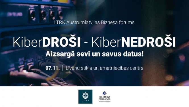 Plakāts ar logo lejapusē