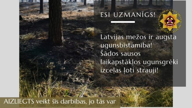 Plakāts par ugunsbīstamību mežos