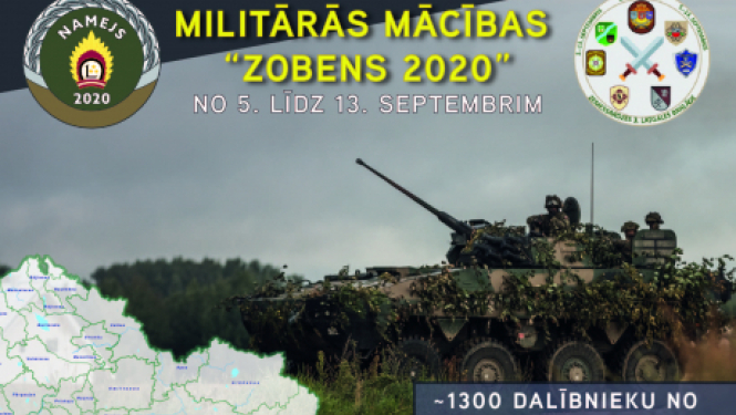 Notiks Zemessardzes 3. Latgales brigādes militārās mācības “Zobens 2020”