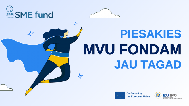 Uzsaukuma plakāts - teksts piesakies MVU fondam jau tagad - un atbalstītāju logo