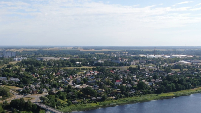 Jēkabpils, Krustpils puse, no drona