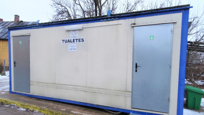 Konteinerveida tipa publiskā tualete Dārzu ielā Jēkabpilī
