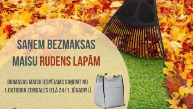 No 1.oktobra iespējams saņemt bezmaksas maisu rudens lapām