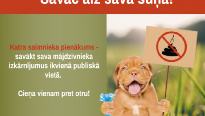 “Jēkabpils pakalpojumi” atgādina - aiz sava sunīša ir jāsavāc!
