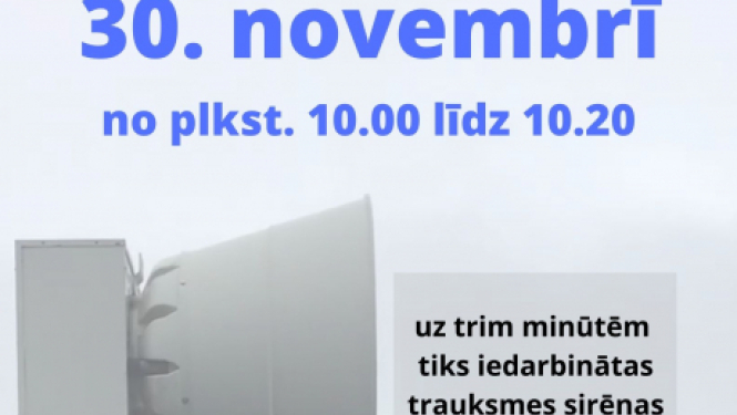 VUGD 30.novembrī veiks trauksmes sirēnu pārbaudi
