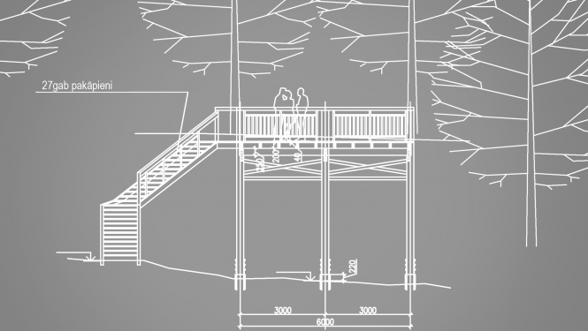 Skatu platformas projekts Zasas muižas parkā