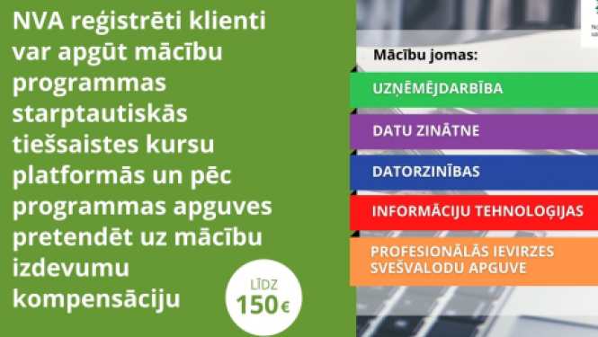 NVA piedāvā bezdarbniekiem un darba meklētājiem iespēju mācīties