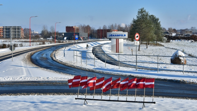 Jēkabpils attēls iebraucot no Salas