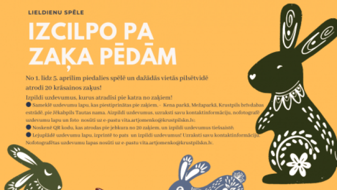 Lieldienās aicina uz spēli “Izcilpo pa zaķa pēdām”