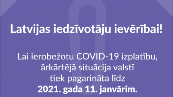 Līdz 11. janvārim pagarina ārkārtas stāvokli, ieviešot stingrākus drošības pasākumus