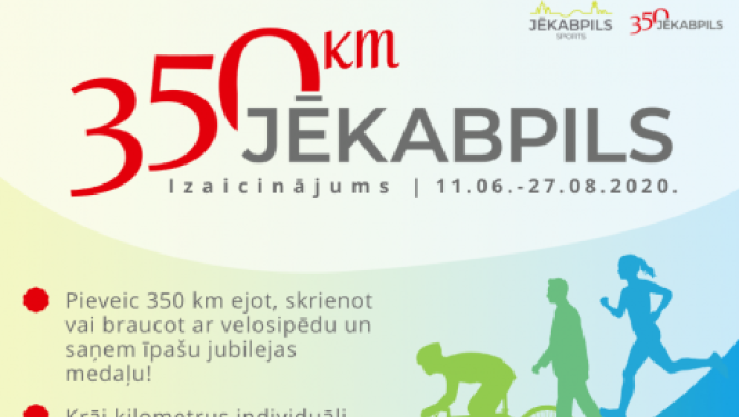 Izaicinājums – Jēkabpils 350. jubilejā sakrāj 350 km un saņem ekskluzīvu svētku medaļu