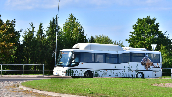 Autobuss Jēkabpils pilsētas ielās