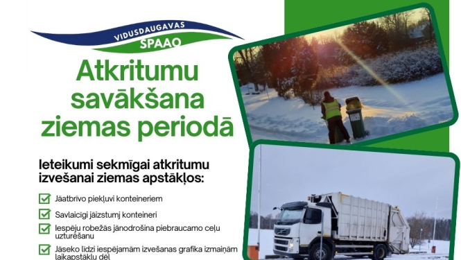 Posteris: Atkritumu apsaimniekošana ziemas apstākļos
