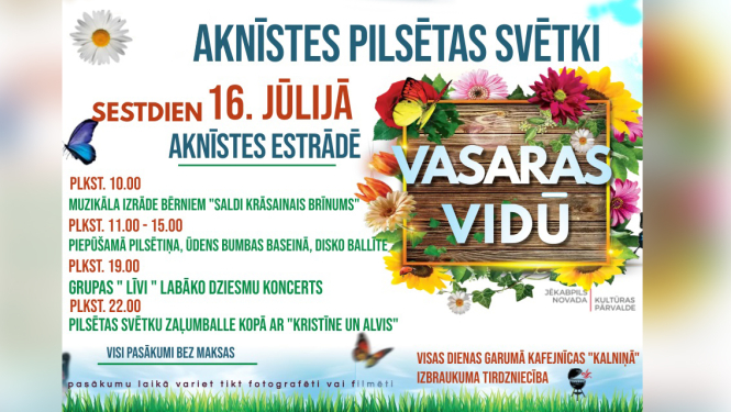 Aknīstes pilsētas svētku afiša