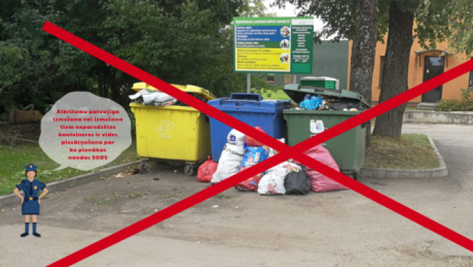 Aicina neievietot šķirošanas konteineros iepakojumu, kam nav realizācijas iespēju