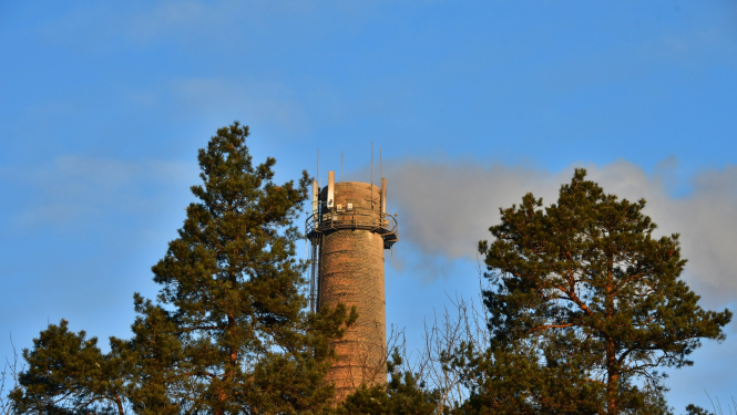 Tvaika ielas katlumājas dūmenis Jēkabpilī