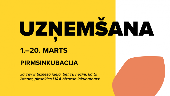 Uzņemšana biznesa inkubatorā - plakāts