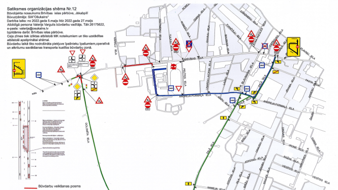 Brīvības ielas satiksmes organizācija remontdarbu laikā