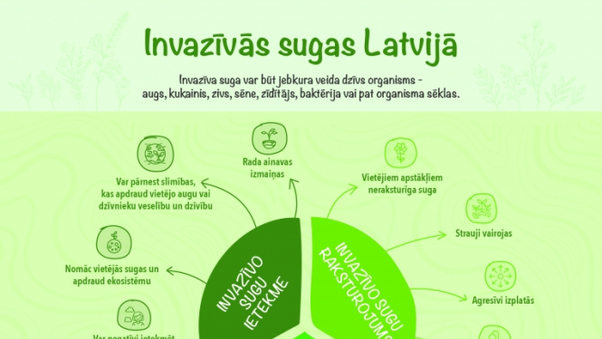 Infografika ar invazīvajām sugām