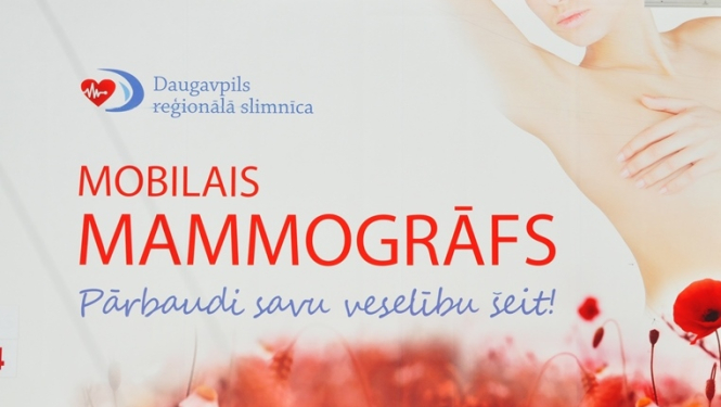 Ilustratīvs plakāts par mobilo mamogrāfu
