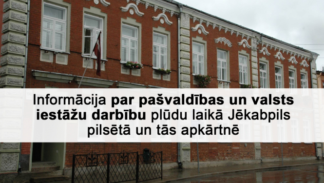 Posteris ar tekstu uz iestādes fona