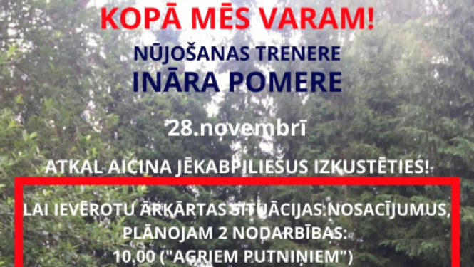 Nūjošanas trenere Ināra Pomere atkal aicina jēkabpiliešus izkustēties!