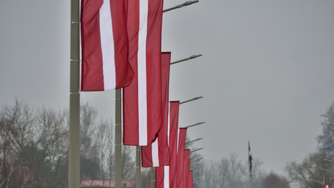 Karogi uz tlita Jēkabpilī