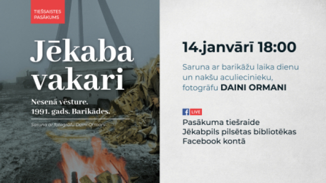 14. janvārī aicina uz cikla “Jēkaba vakari” tiešsaistes pasākumu