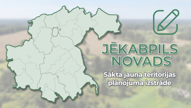 Kolāža ar novada kontūru un uzrakstu Jēkabpils novads