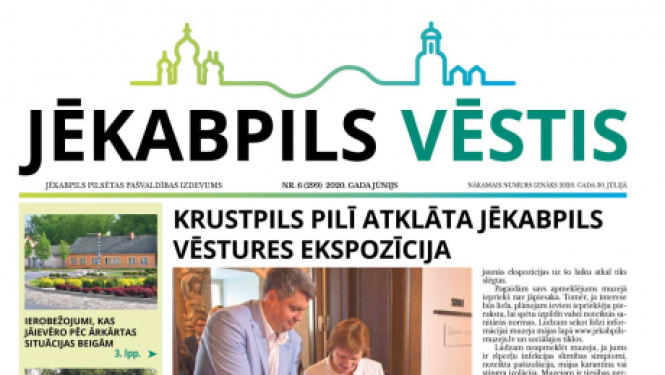 Iznācis pašvaldības informatīvā  izdevuma „Jēkabpils Vēstis” jūnija numurs