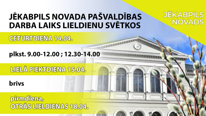 Pašvaldības darba laiks Lieldienās