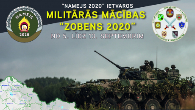 Notiks Zemessardzes 3. Latgales brigādes militārās mācības “Zobens 2020”