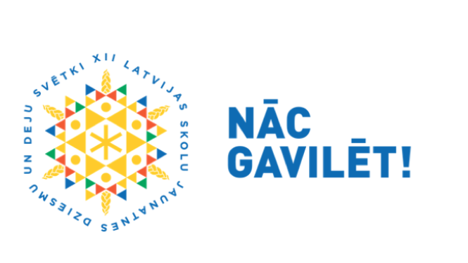 XII Latvijas skolu jaunatnes dziesmu un deju svētku ceļa “Saulesvija” logo