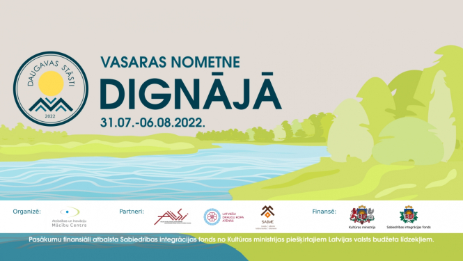 Vasaras nometnes Dignājā plakāts