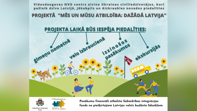 Projekta plakāts - teksts uz zīmēta fona