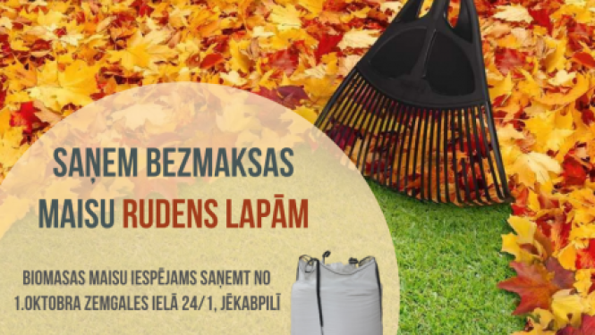 No 1.oktobra iespējams saņemt bezmaksas maisu rudens lapām