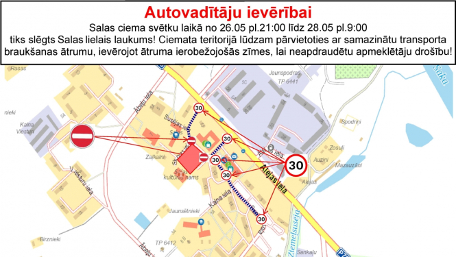 Salas ciema svētku apmeklētāju ievērībai!