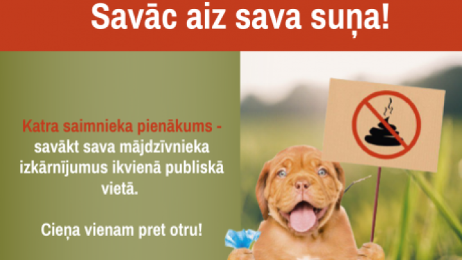 “Jēkabpils pakalpojumi” atgādina - aiz sava sunīša ir jāsavāc!