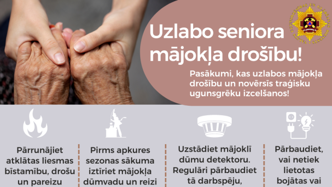 Informatīvs plakāts par senioru drošību