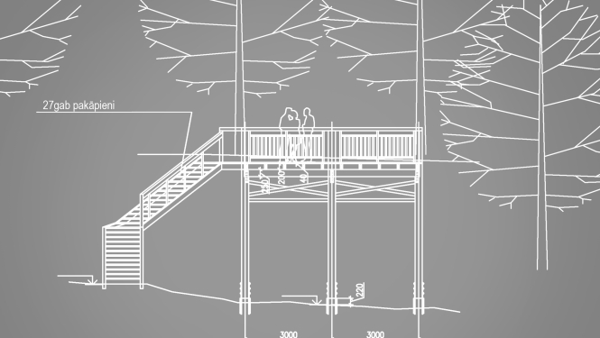 Skatu platformas projekts Zasas muižas parkā