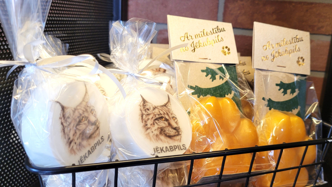 Suvenīri- ziepes ar lūša attēlu