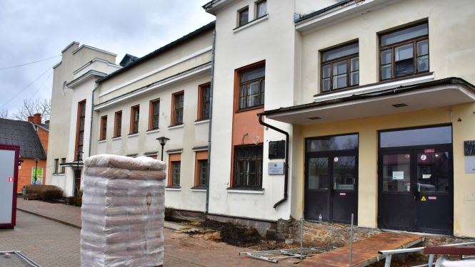 Jēkabpils Tautas nams remonta laikā 2022.gadā
