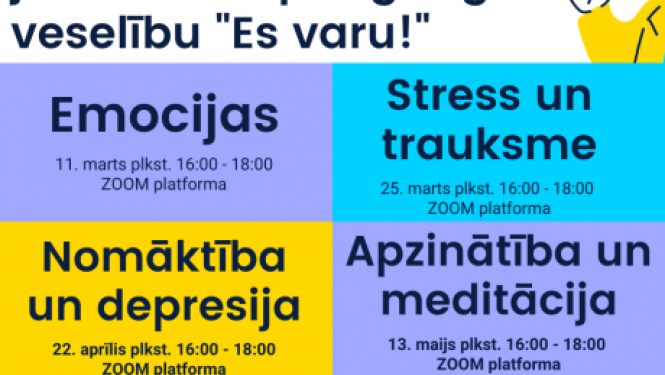 Vebināru cikls jauniešiem par garīgo veselību “Es varu!”