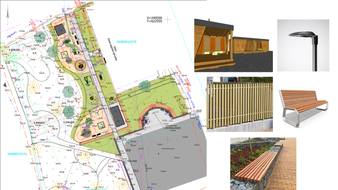 Pirmās kārtas projekta elementu kolāža