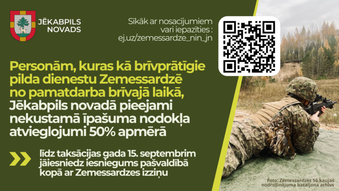 Informatīvs teksts par NĪN atlaidēm zemessargiem