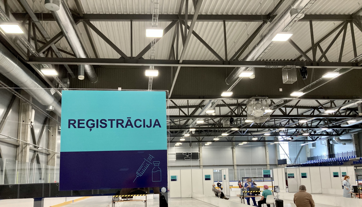 Skats no vakcinācijas centra Jēkabpilī